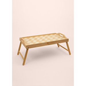 The Mia Wicker Bambu Katlanır Keyif Tepsisi 50x30 Cm görseli 3