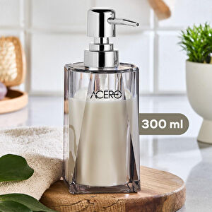 Vienev Akrilik Sıvı Sabunluk 300 Ml Şeffaf Antrasit 1993