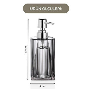 Vienev Akrilik Sıvı Sabunluk 300 Ml Şeffaf Antrasit 1993