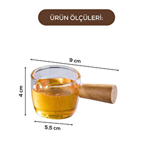 Vienev Ahşap Saplı Küçük Boy Cam Sosluk 60 Ml görseli 3