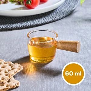 Vienev Ahşap Saplı Küçük Boy Cam Sosluk 60 Ml görseli 1