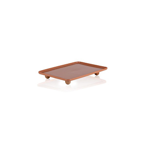 The Mia Limoges Ahşap Ayaklı Servis Tabağı Terracota 28x20x5 Cm görseli 1