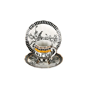 Lucky Art Maggey New Bone China Porselen 6lı Ayaklı Kahve Fincanı Seti görseli 4