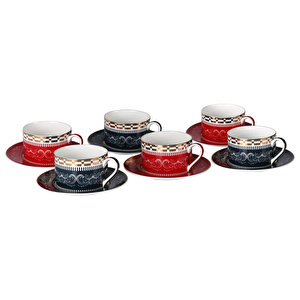 Lucky Art Lancelot New Bone China Porselen 6lı Çay Fincanı Seti görseli 1