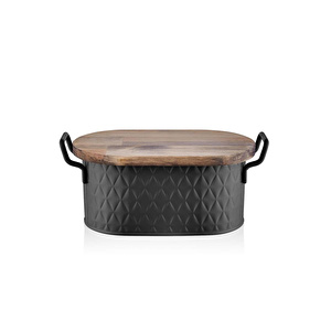 Prizma Ekmek Saklama Kabı Siyah 40x22x18 Cm