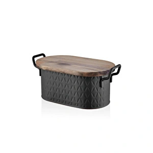 The Mia Prizma Ekmek Saklama Kabı Siyah 40x22x18 Cm görseli 2