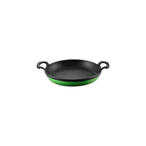 Voeux Kitchenware Forêt Yeşil Derin Yuvarlak Döküm Sahan Ve Ahşap Nihale 22 Cm