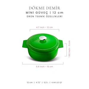 Voeux Kitchenware Forêt Yeşil Döküm Mini Güveç 12 Cm görseli 2