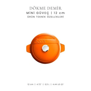 Voeux Kitchenware Amusant Turuncu Döküm Mini Güveç 12 Cm görseli 3