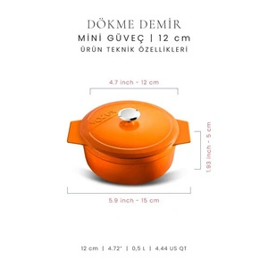 Voeux Kitchenware Amusant Turuncu Döküm Mini Güveç 12 Cm görseli 2