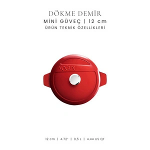 Voeux Kitchenware L'amour Kırmızı Döküm Mini Güveç 12 Cm görseli 3