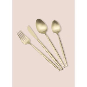 The Mia Shiny Çatal Kaşık Bıçak Takımı Mat Gold 24 Parça görseli 6