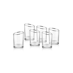 The Mia Gina Kahve Yanı Su Bardağı Gümüş 6lı Set görseli 1