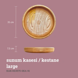 Kaf Ahşap Sunum Kasesi Kestane - L