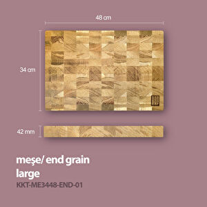 Kaf Ahşap Kesme Tahtası Meşe (End Grain) - L