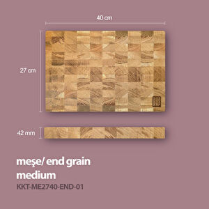 Kaf Ahşap Kesme Tahtası Meşe (End Grain) - M