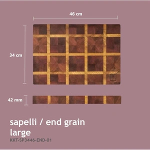 Kaf Ahşap Kesme Tahtası Sapelli (End Grain) - L