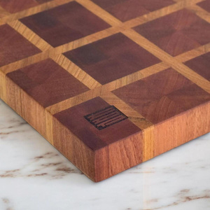 Kaf Ahşap Kesme Tahtası Sapelli (End Grain) - L görseli 5