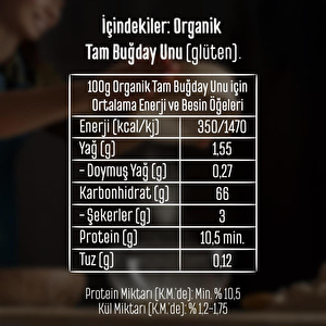 Tellioğlu Organik Tam Buğday Unu 1 Kg