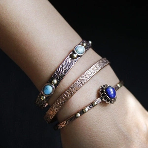 Coho Objet Coho Tılsım Lapis Lazuli Taşlı El İşleme Bileklik görseli 5