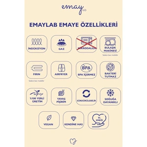 Emaylab Mötilda Emaye Bowl Tabağı - Bowl Kase - Salata Kasesi - Sunum Kasesi 21cm görseli 5