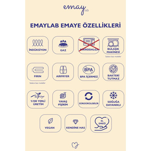 Emaylab Beige Emaye Bowl Tabağı - Bowl Kase - Salata Kasesi - Sunum Kasesi 21cm görseli 5