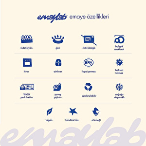 Emaylab Emaye Cupid Çukur Makarna Salata Tabağı 24cm görseli 5