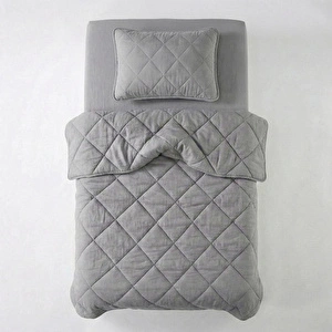 Penelope Microfiber Kumaş Tek Kişilik Gri Yastık Yorgan Seti - Colors In Comfort görseli 2