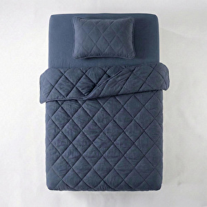 Penelope Microfiber Kumaş Tek Kişilik Denim Yastık Yorgan Seti - Colors In Comfort görseli 2
