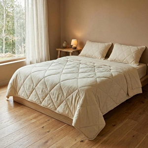 Penelope Microfiber Kumaş Çift Kişilik Krem Yastık Yorgan Seti - Colors In Comfort görseli 1