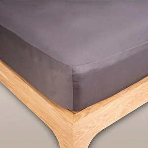 Penelope %100 Pamuk Saten Lastikli Çarşaf Seti 200x200 Cm Antrasit - Lia Serisi görseli 3