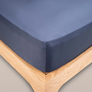 Penelope %100 Pamuk Saten Lastikli Çarşaf Seti 200x200 Cm Lacivert - Lia Serisi görseli 3