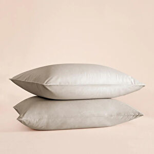 Penelope %100 Pamuk Percale 2'li Yastık Kılıfı Taş Rengi - Pure Serisi