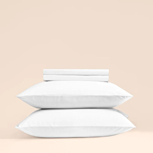 Penelope %100 Pamuk Percale Lastikli Çarşaf 200x200 Cm Beyaz - Pure Serisi görseli 2