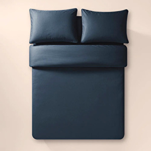 Penelope %100 Pamuk Percale Nevresim Seti 200x220 Cm Lacivert - Pure Serisi görseli 3
