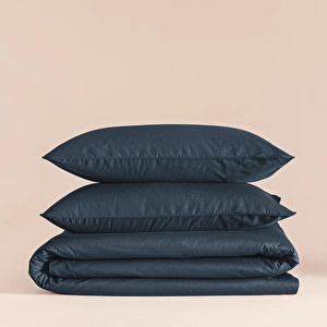 Penelope %100 Pamuk Percale Nevresim Seti 200x220 Cm Lacivert - Pure Serisi görseli 2