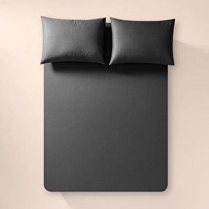 Penelope %100 Pamuk Percale Lastikli Çarşaf 120x200 Cm Antrasit - Pure Serisi görseli 1
