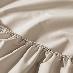 Penelope %100 Pamuk Percale Lastikli Çarşaf 160x200 Cm Taş Rengi - Pure Serisi görseli 5