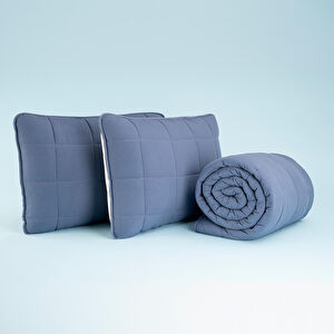 Othello Kullanımı Kolay Çift Kişilik Yastık Alezi Ve Yorgan Seti 220x240 Cm Denim - Egeo Life Serisi