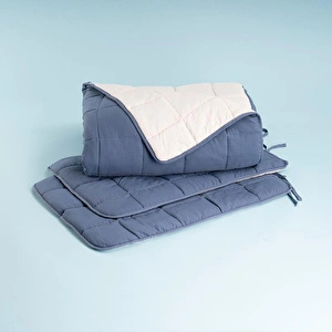 Othello Kullanımı Kolay Tek Kişilik Yastık Alezi Ve Yorgan Seti 170x230 Cm Denim - Egeo Life Serisi görseli 4