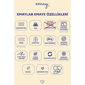 Emaylab My Bowl Emaye Mottolu Kase Seti 12-14 (yemek Taşimaya Uygun- Ocağa Koyulabi̇li̇r) görseli 4