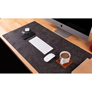 Bloominbag Still & Silent – Charcoal Gerçek Deri Masa Matı Macbook Altlığı Ve Mousepad görseli 5
