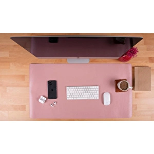 Bloominbag Still & Silent – Pink Gerçek Deri Desk Mat Macbook Altlığı Ve Mousepad görseli 3