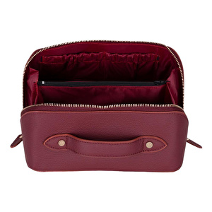 Bloominbag Ella Terra Burgendy Bordo Deri Makyaj Çantası görseli 4