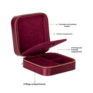 Bloominbag Amanda Velvet Burgundy Bloom Grande Deri Takı & Mücevher Kutusu görseli 4