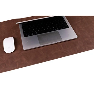 Bloominbag Still & Silent – Saddle Brown Gerçek Deri Desk Mat Macbook Altlığı Ve Mousepad görseli 5