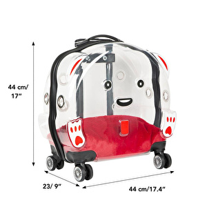 Bloominbag Pawbuddy Clear Companion – Şeffaf Tekerlekli Evcil Hayvan Taşıma Çantası görseli 4
