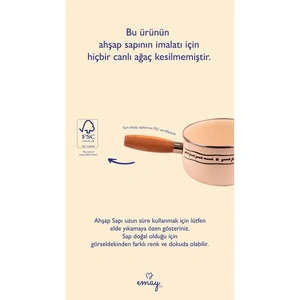 Emaylab Bloom Ahşap Saplı Emaye Sos Tavası 16cm 1,3 Litre (indüksi̇yon Dahi̇l Tüm Ocaklara Uygun) görseli 5