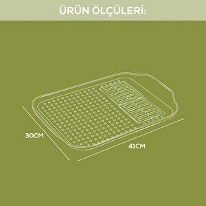 Vienev Çok Amaçlı Su Süzgeçli Kurutma Tepsisi | Sebze, Balık Ve Bulaşık İçin Pratik Kullanım Bej