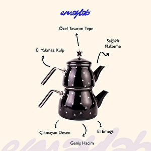 Emaylab Star Emaye Yıldız Desenli Çaydanlık görseli 3